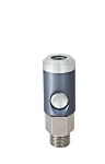 RS PRO Aluminium, Brass, Steel Female Pneumatic Quick Connect Coupling, 1/4 BSP Male Threaded