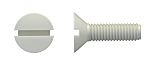 RS PRO Slot M3 Countersunk Nylon 66 Machine Screws DIN 963, ISO 2009 x 8mm