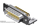 FCT from Molex FCT 9 Way Right Angle Panel Mount D-sub Connector Plug, 2.84mm Pitch, with Thread-In