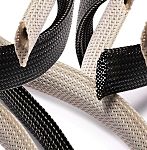 RS PRO Expandable Braided PET Black Cable Sleeve, 8mm Diameter