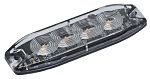 RS PRO Clear Flashing Beacon, 10 → 30V, Screw Mount, LED Bulb, IP69K