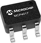 Digitální potenciometr MCP4017T-104E/LT Sériové 128poziční, SC-70, počet kolíků: 6