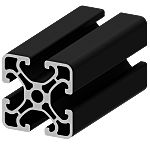 RS PRO Black Aluminium, Anodized Profile Strut, 10mm Groove, 2.4m Length, 50 X 50mm Square