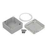RS PRO Light Grey ABS General Purpose Enclosure, IP65, Transparent Lid, 75 x 75 x 45mm