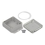 RS PRO Light Grey ABS General Purpose Enclosure, IP65, Transparent Lid, 90 x 90 x 45mm