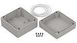 RS PRO Light Grey Polycarbonate General Purpose Enclosure, IP65, Light Grey Lid, 119.9 x 119.9 x 75mm