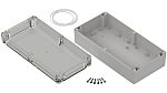 RS PRO Light Grey ABS General Purpose Enclosure, IP65, Transparent Lid, 240.2 x 120.1 x 75mm