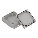 RS PRO Light Grey ABS General Purpose Enclosure, IP67, Light Grey Lid, 105 x 105 x 45mm