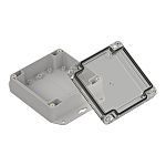 RS PRO Light Grey ABS General Purpose Enclosure, IP67, Transparent Lid, 105 x 105 x 45mm