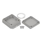 RS PRO Light Grey ABS General Purpose Enclosure, IP67, Light Grey Lid, 105 x 105 x 45mm