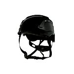 3M X5012VE Black Hard Hats with Chin Strap, Adjustable, Ventilated