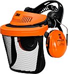 3M Orange Flip Up Stainless Steel Face Shield with Face Guard , Resistant To Flying Wood Chips