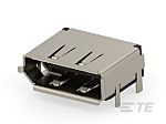 TE Connectivity Right Angle Through Hole Mount PCB Socket, 20-Contact, 0.5mm Pitch, Solder Termination