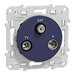 F Blue Male Socket, Flush Mount