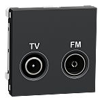 Anthracite Female, Male TV Aerial Connector, Flush Mount