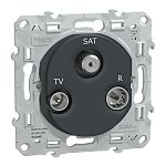 Anthracite Male Socket, Flush Mount