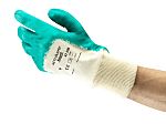 Ansell ActivArmr 47-200 Green Cotton Abrasion Resistant Work Gloves, Size 7, Nitrile Coating
