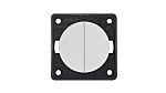 Berker Chrome Push Button Light Switch, 2 Gang, INTEGRO