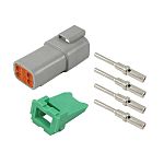 Deutsch, DT Automotive Connector Plug Grey Wire Mount 4 Way DT04-4P-KIT