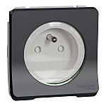 Schneider Electric MUR Anthracite Plug Socket, 2 Poles, 16A, French 2P