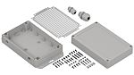 RS PRO Light Grey Polycarbonate General Purpose Enclosure, IP67, Flanged, Light Grey Lid, 180.1 x 60.1 x 120mm