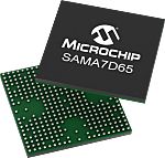 Microchip SAMA7D65T-V/4HB-SL3, ARM Cortex A7 Microprocessor SAMA7D65 32bit ARMv7-A 1GHz 343-Pin TFBGA