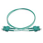 Schneider Electric SC to SC Duplex Multi Mode OM3 Fibre Optic Cable, 50μm, Light Blue, 3m