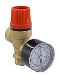 RS PRO 3bar Pressure Relief Valve With Female, Male BSP 1/2 in BSP Connection
