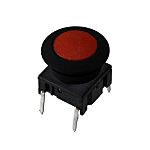 MEC IP67 Black/Red Round Button Tactile Switch, SPST 12mm Through Hole