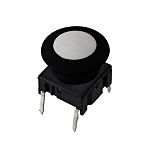 MEC IP67 Black, White Round Button Tactile Switch, SPST 12mm Through Hole