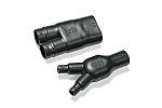 HellermannTyton 2- Way Outlet Shape Black, Polyolefin Cross Linked (POX), 27mm