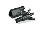 HellermannTyton 3- Way Outlet Shape Black, Polyolefin Cross Linked (POX), 27mm