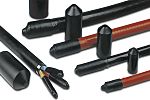 HellermannTyton End Cap Black, Polyolefin Cross Linked (POX) Adhesive Lined, 105mm