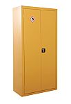 RS PRO Yellow Steel Lockable 2 Door Hazardous Substance Cabinet, 1800mm x 900mm x 460mm