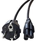 RS PRO Straight IEC C5 Socket to Straight CEE 7 Plug Power Cord, 1.8m