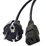RS PRO Straight IEC C13 Socket to Straight CEE 7 Plug Power Cord, 5m