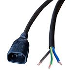 RS PRO Straight Unterminated Straight IEC C14 Plug Power Cord, 2m