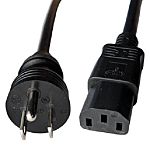 RS PRO Straight IEC C13 Socket to Straight NEMA 5-15 Plug Power Cord, 2m