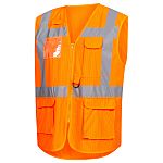 NITRAS SAFETY Orange Hi-Vis Hi Vis Vest, XL