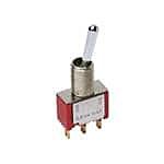 Littelfuse Toggle Switch, Panel Mount, Momentary-Off-Momentary, SPST, Through Hole Terminal, 28 or 120V