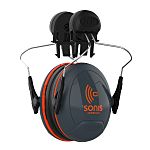 JSP AEB030-0DY-000 Wireless Speak & Listen Ear Defender with Helmet Attachment, 31dB, Dark Grey/Orange, Noise