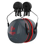 JSP AEB040-0C1-A00 Wireless Speak & Listen Ear Defender with Helmet Attachment, 36dB, Red/Dark Grey, Noise Cancelling