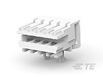 TE Connectivity 4-153 Series Right Angle Receptacle Edge Connector, Cable, 4-Contacts, 2.5mm Pitch, 1-Row, IDC