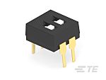 TE Connectivity 2 Way Through Hole DIP Switch SPST, Flush Slide Actuator