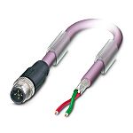 Phoenix Contact SAC Bus Cable, 2 Cores, 0.25 mm², Bus, 5m, Red lilac Polyurethane PUR Sheath, 24