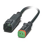 Phoenix Contact Straight Male 2 way Deutsch to Straight Female 2 way Deutsch Sensor Actuator Cable, 300mm