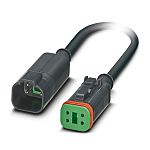 Phoenix Contact Straight Male 4 way Deutsch to Straight Female 4 way Deutsch Sensor Actuator Cable, 300mm