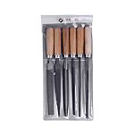 Bernstein 170mm, File Cut, Flat, Half Round, Round, Square, Triangular Engineers File Set With Soft-Grip Handle
