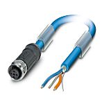 Phoenix Contact SAC Bus Cable, 3 Cores, 0.75 mm², Bus, 2m, Blue PVC Sheath, 18 AWG