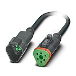 Phoenix Contact Straight Male 3 way Deutsch to Straight Female 3 way Deutsch Actuator/Sensor Cable, 300mm